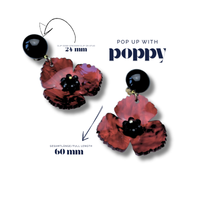 Ohrringe Mohn